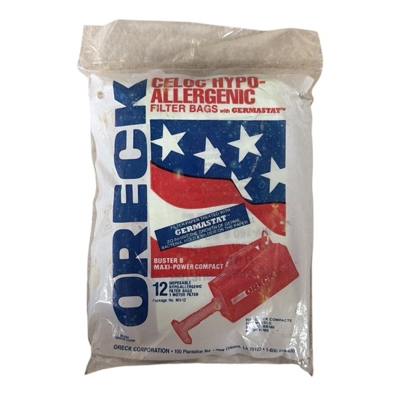 Oreck Other - Oreck CELOC HYPO-ALLERGENIC Filter Bags with GERMASTAT Pack of 12 Compact Size